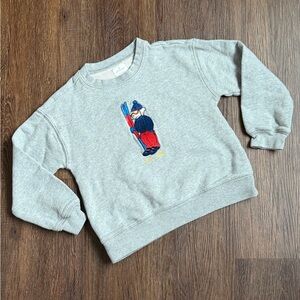 Crewcuts Gray Sweater with Skier Embroidery